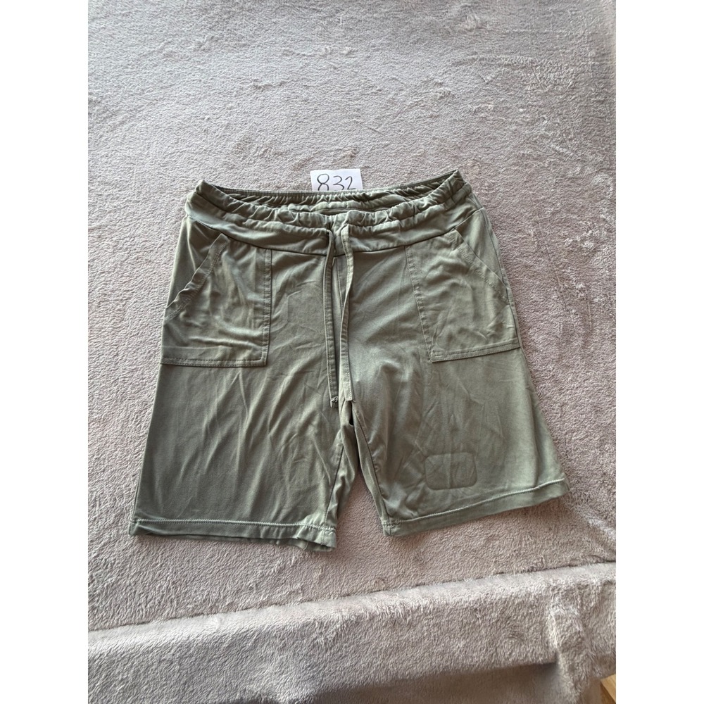 Love Streak Lounge Shorts Womens XL Olive Green Drawstring Pockets